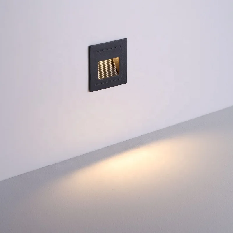 PASSUN exterior lighting waterproof ip65 aluminum wall recessed 84x84mm square led step light
