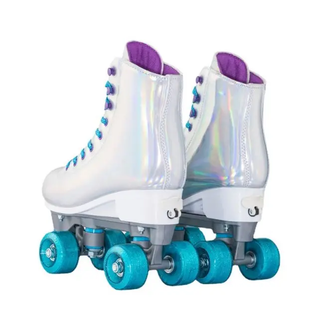 Unisex Adult Adjustable Four-Wheel Roller Skates Double Row with Colorful Flashing Roller for All Skate Enthusiasts
