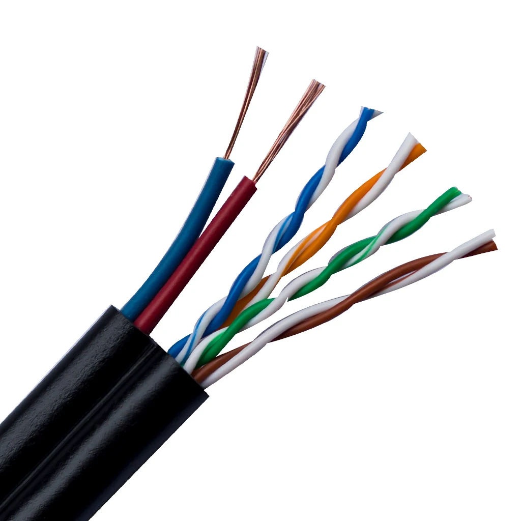 UTP CAT5E Network cable and 2 cores power cable