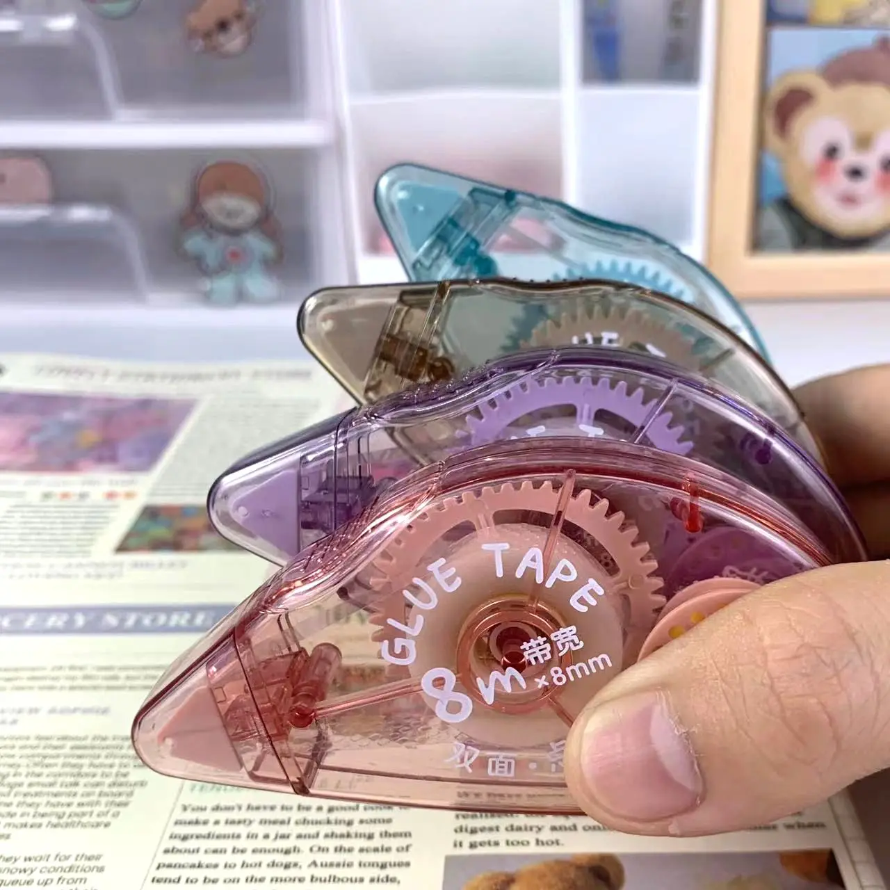 Постоянная двухсторонняя Резиновая лента роликовая клейкая Корректирующая лента клейкая лента для детей студентов школы офиса канцелярские принадлежности