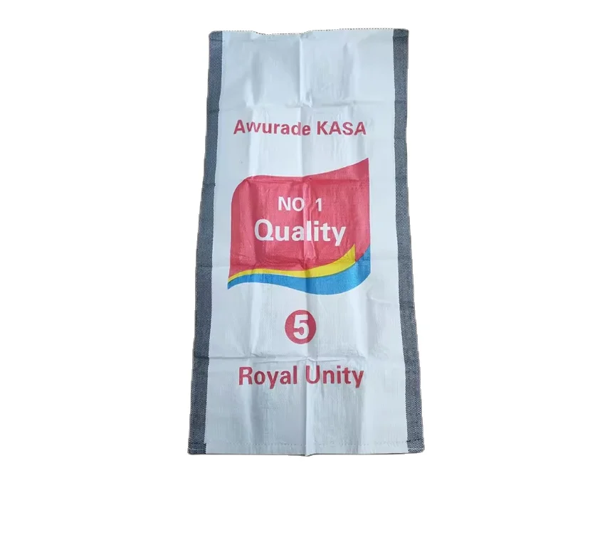 China Polypropylene Plastic Packaging 25kg 50kg 100kg PP Woven Raffia Grain Maize Soybean Peanut Salt Sugar Wheat Flour Bag