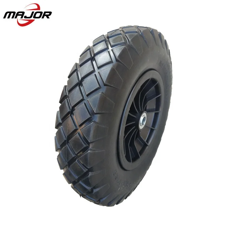 16 Inch 4.80/4.00-8 Heavy Load Wheelbarrow Wheel For Agriculture Hand Truck Factory Pu Foam Trolley Wheel
