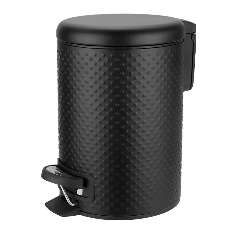 Modern Design round Stainless Steel Trash Can Home Decorative Kitchen Room Garbage Bin with Removable Pedal Bucket Easy Cleaning
