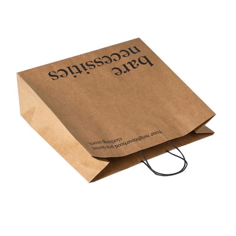 Custom Printed Paper Bags  Luxury White Kraft Paper Gift Bag With  Handles For clothing Shopping Bag With Your Own Logo