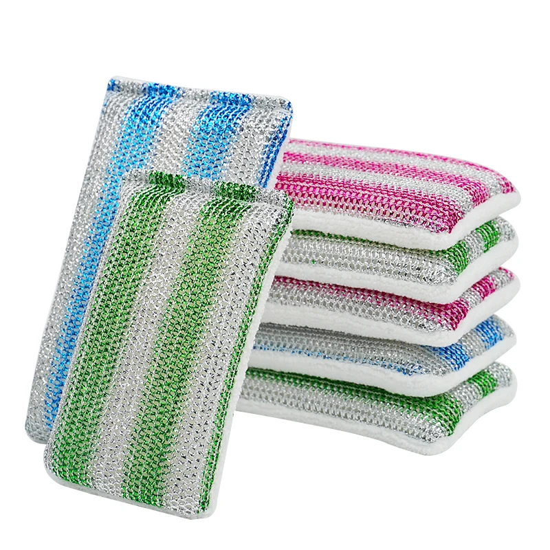 Three color Non Scratch Sponge Scouring Pads Kitchen Scourer Cleaning Scrubber Washing Towels Wiping Rags Sponge Scouring Pad