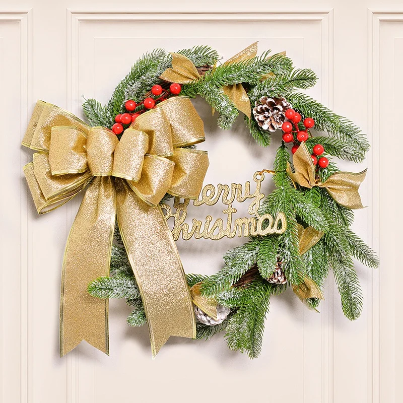 Yama Ribbon Free Sample Stock 2.5inch 63mm 10yards Christmas Wire Edge Glitter Ribbon Roll