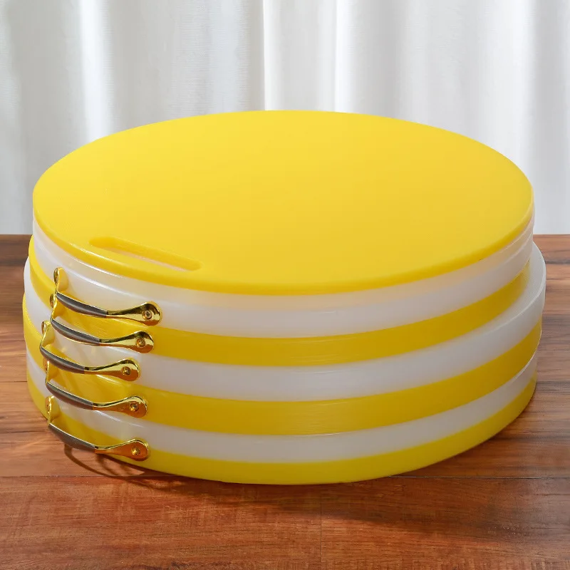 Пластиковый материал и экологически чистый пластик HDPE круглая разделочная доска с ручкой