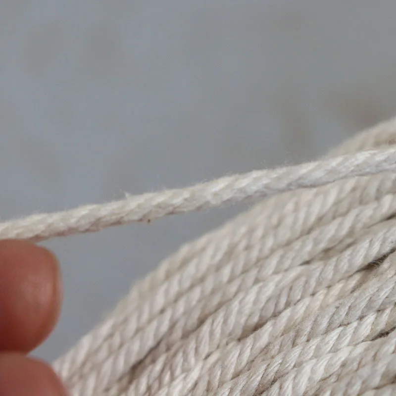 Cotton macrame cord natural colour 3mm 4mm 5mm 6mm 8mm 10mmTwisted