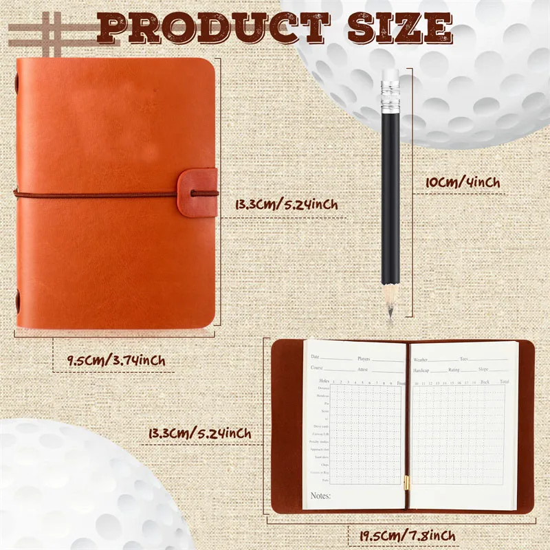 Golf Scorecard Book With Pencil Leather Golf Journal Notebook Golf Log Book Pocket Score Book for Men