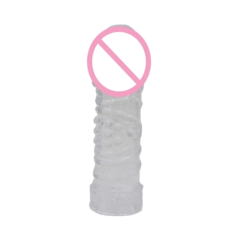 4 Silicone sleeving spike dotted condom Time Delay Lasting Cock Rings Penis Extension Sleeve for Men Reusable sex crystal condom