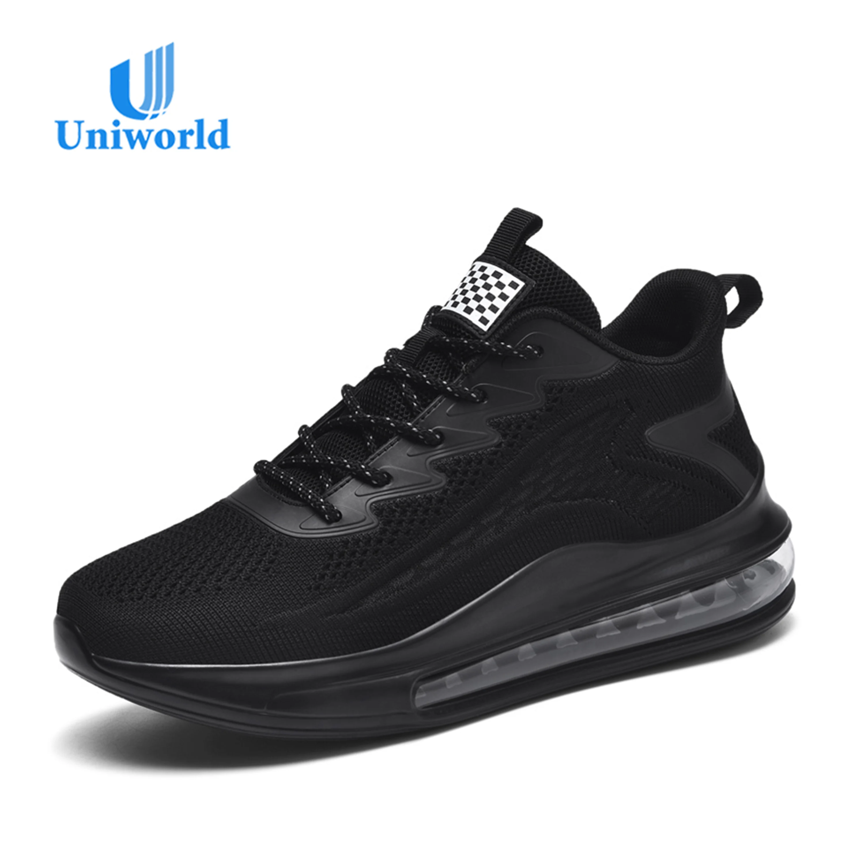 Men Sneaker Running Air Cushion Men Shoes Sport Shoes Uniworld Vietnam Factory Direct Custom Brand Black and White EVA PU Print