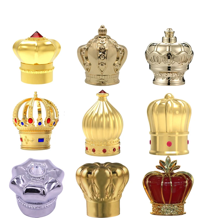 Luxury Zamac Crown Perfume Bottle Cap Fea 15 Zinc Alloy Crown Perfume Bottle Lid