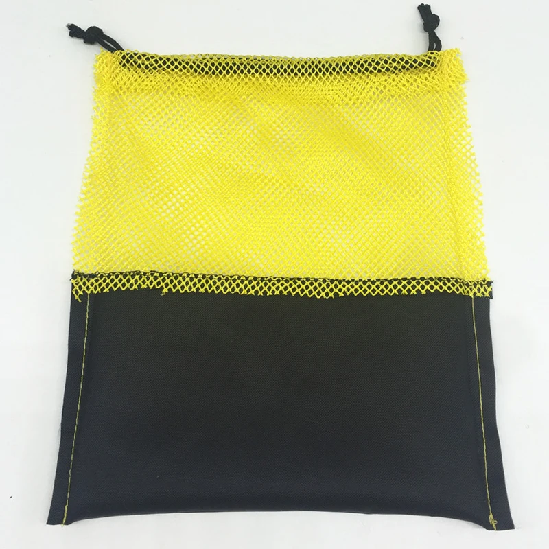 Ventilate custom large mesh polyester nylon drawstring bag net mesh bag mesh swimming bag for sports