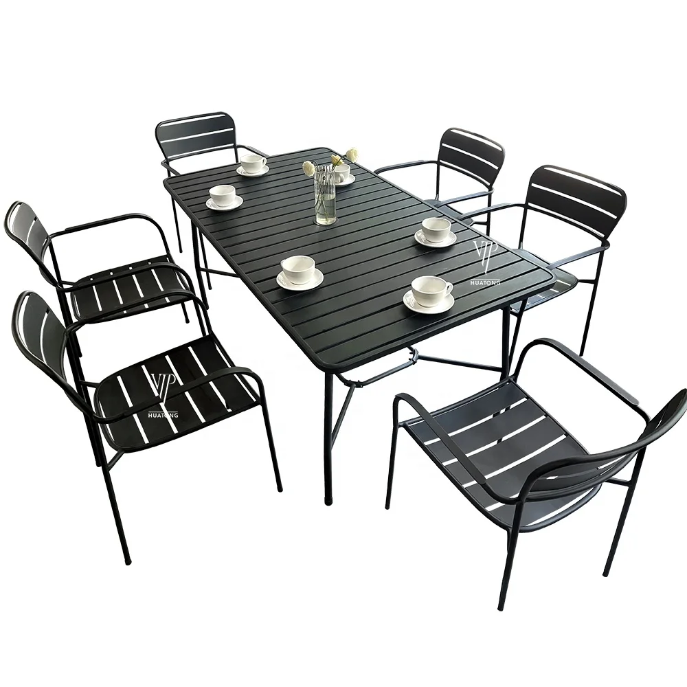 Outdoor Garden Furniture Sets Dining lounge Chair Rectangular Table 6 Seater Table Garden Patio Table Garden Set