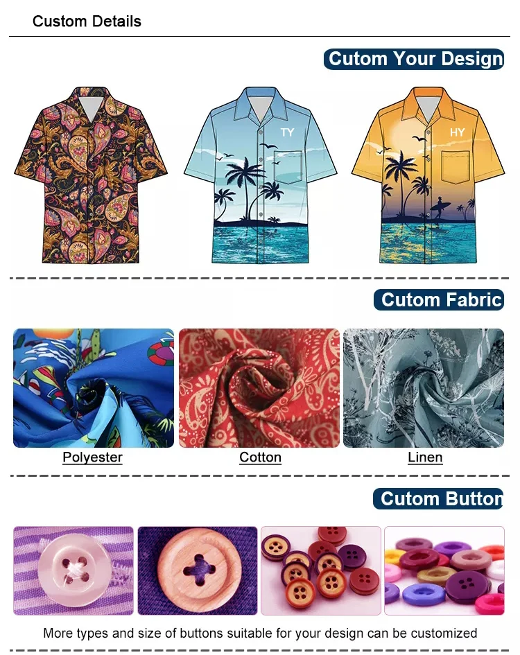 Factory Direct Supply Cotton Wholesale Tropical Clothes Men Hawaiian Shirts Vintage