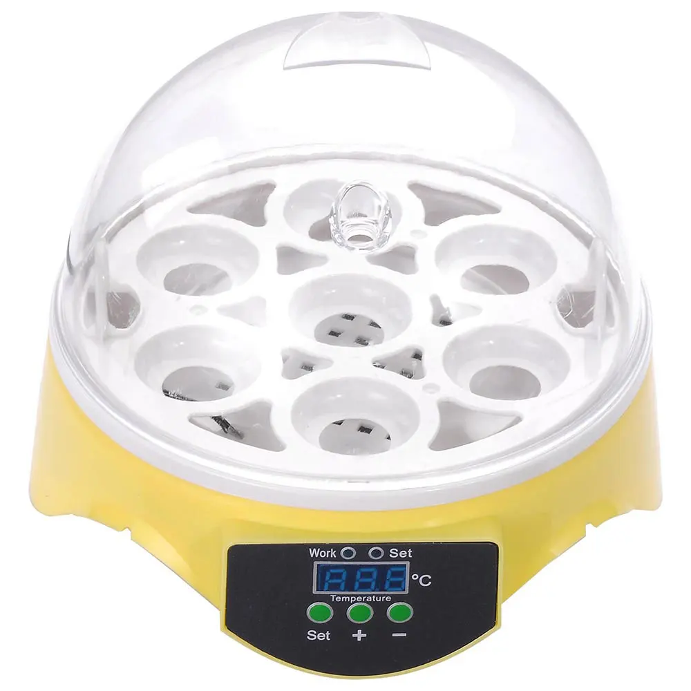 Household 7 Eggs Incubator Digital Temperature Adjustable Chicken Goose Duck Poultry Hatcher Semi-automatic Mini Eggs Brooder