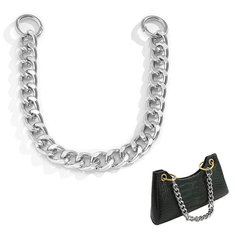 DIY wholesale Iron Flat Chain Handbag Chain Accessories Wallet Shoulder Strap Replacement with Metal buckle