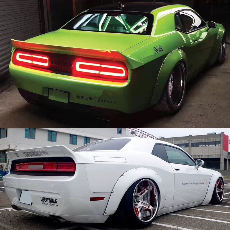 LB Style 3K Real Carbon Fiber Rear Spoiler For Dodge Challenger FRP Ducktail Trunk Wing Body kits Car Parts