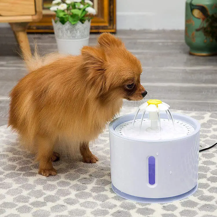 Plastic Cat Water Fountain Automatic Pet Dog Drinking Bowls Electric Circulating Pump LED Light Pet Water Dispenser Feeder