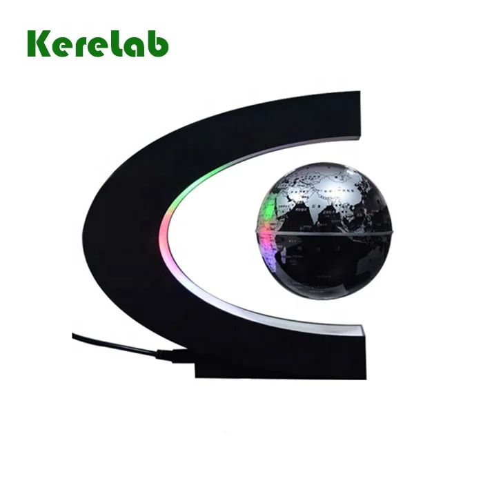 Desktop Decor Education C Shape World Map Rotating Magnetic Levitation Levitating Floating Globe