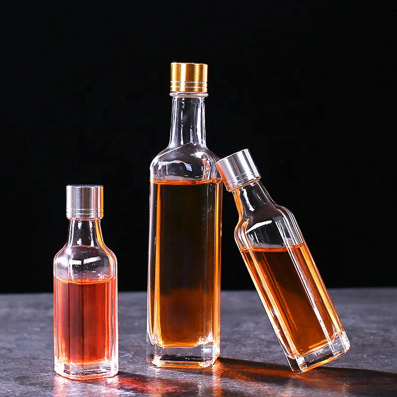 Wholesale Mini 30ml 50ml 100ml Glass Alcohol Drink Whiskey Bottles