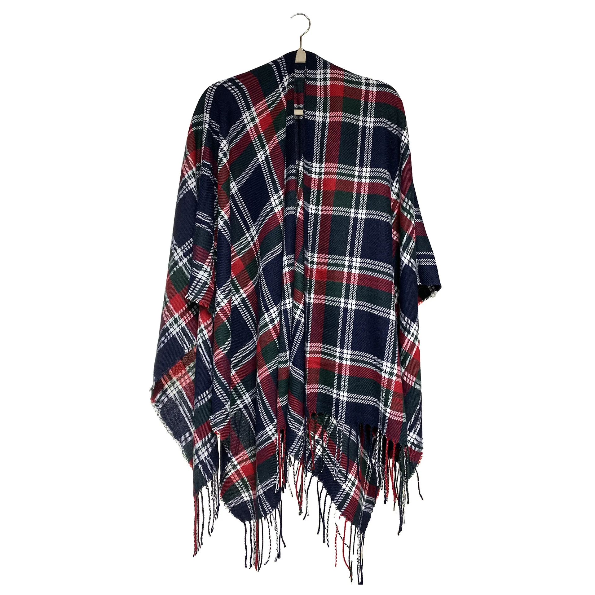 Fashion Classic Fringed Scarf Autumn Grid Blankets Scarves Tassel Thick Shawl Cape Pashminas Winter Check Wraps Plaid Poncho