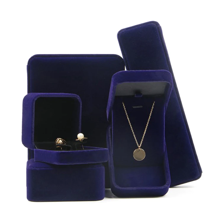 Black Velvet Ring Earrings Necklace Bangle Bracelet Pendant Jewelry Case Packaging Box