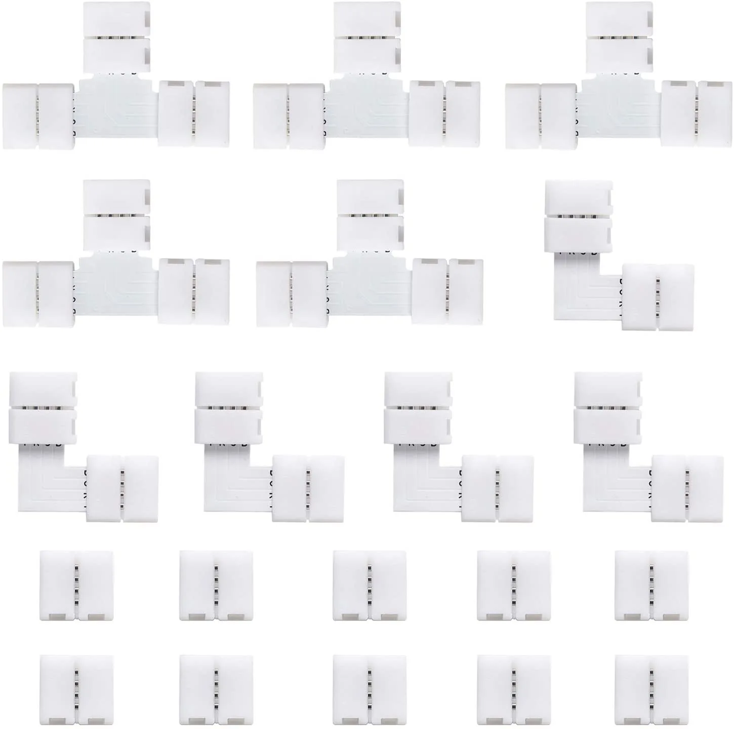 L T X Shape 24V 2-Pin PCB 10mm Solderless Led Strip Connectors Clip for 3528 5050 LED Strips