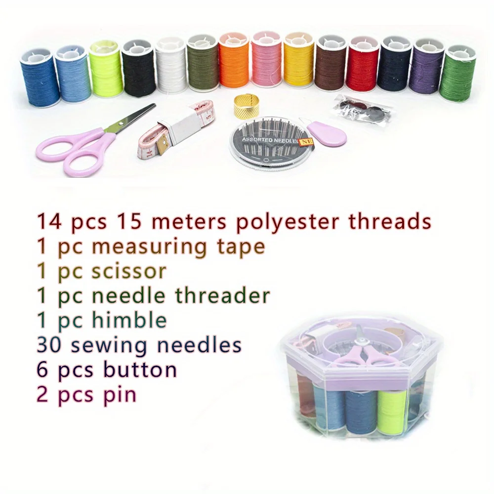 Portable Travel Home Needle and Thread Storage Box Set Sewing Kit