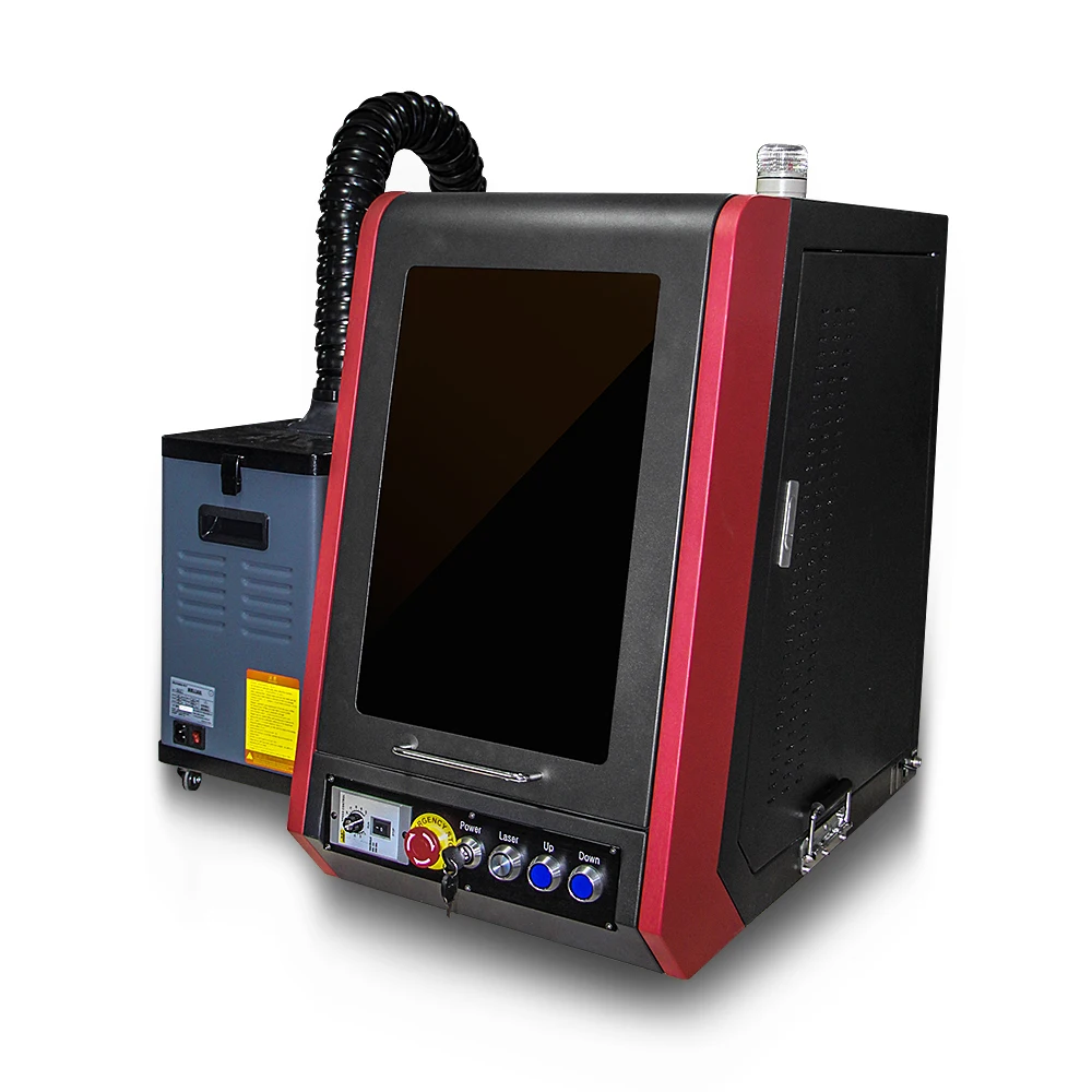 China OV Laser Jpt fiber laser source galvo 60W 80W 100W enclosed jewelry rings metal engraver machine