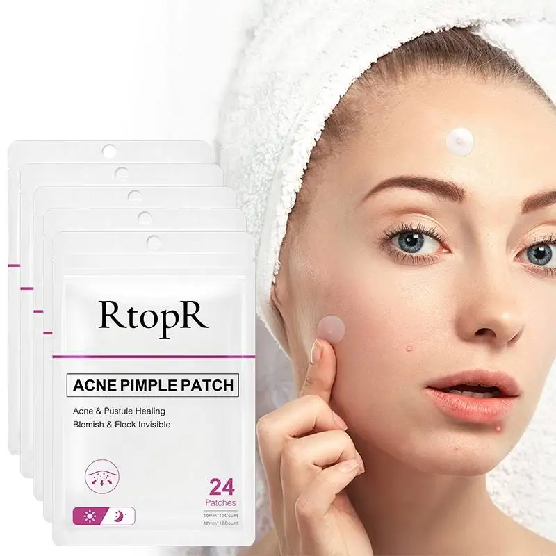 RtopR 24Pcs/Pack Acne Pimple Patch Waterproof Invisible Acne Stickers Acne Treatment Pimple Removal Skin Care Tool