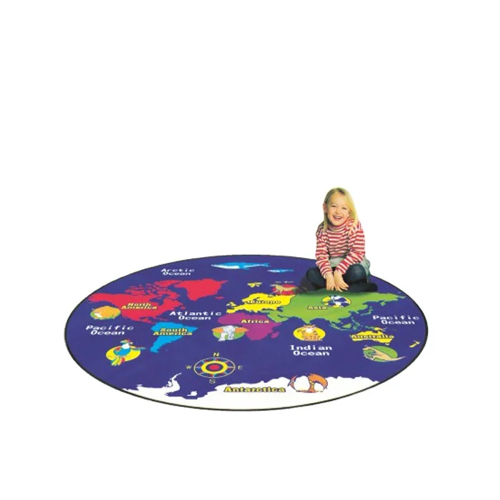 Good sale products World map carpet children library furniture