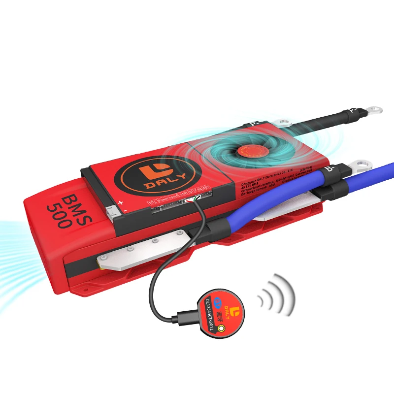 Daly solar bms 12v lifepo4 battery 4s 300a 400a 500a UART BT 485 CAN smart bms with fan for scooter