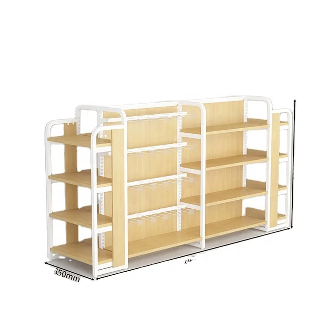Custom supermarket equipment rack fashion simple white gondola supermarket shelf
