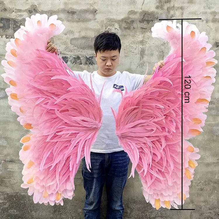 Large  Hot Pink Feather Angel Wings For Hotel Wedding Coffee Bar Background Wall or Swing Decoration