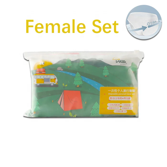 10 in 1 Travel Kit Compressed Bath Towel Facial Tablet disposable Underwear One-off Pillowcase, Compressed Towel set for Travel