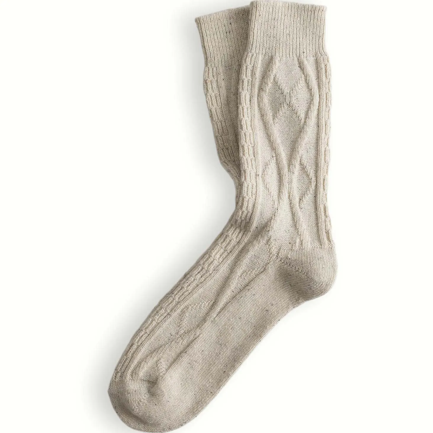High quality custom jacquard cashmere solid color unisex knitted sock