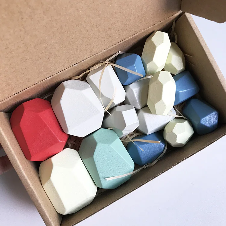 Деревянные пазлы для укладки строительные блоки балансирующие камни игрушки детей