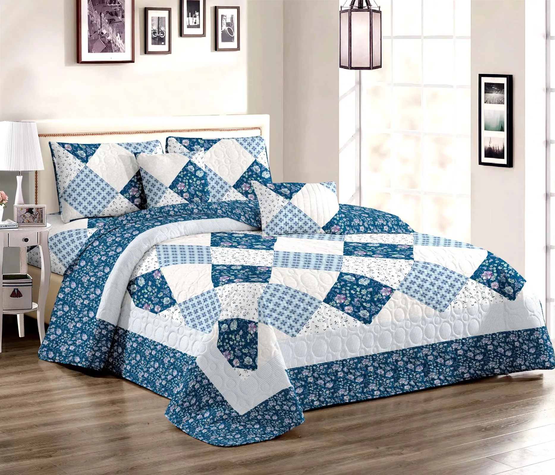 bedspread king size  double bed quilt set 3 piece  turkish hotel bedspread