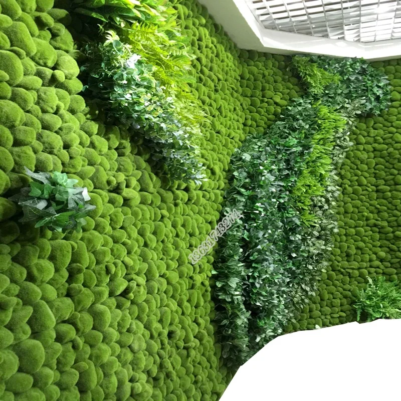 Factory Wholesale Floral Material fake grass ball Artificial Moss Stone for garden Decoration