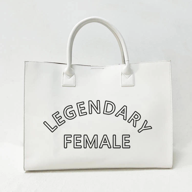 designer vegan leather  messenger tote handbags with letter printing i  speak fluent french
