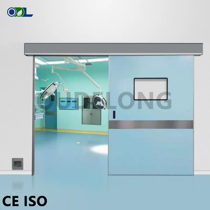 Oudelong CE/ISO Certification Hygienic Aluminum Frame Automatic Closed Clean Room Door for Cleanroom