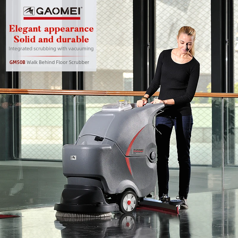GM50B hand push electric Hard Floor Used Industrial Floor Scrubbing Machines floor sweeper scrubber