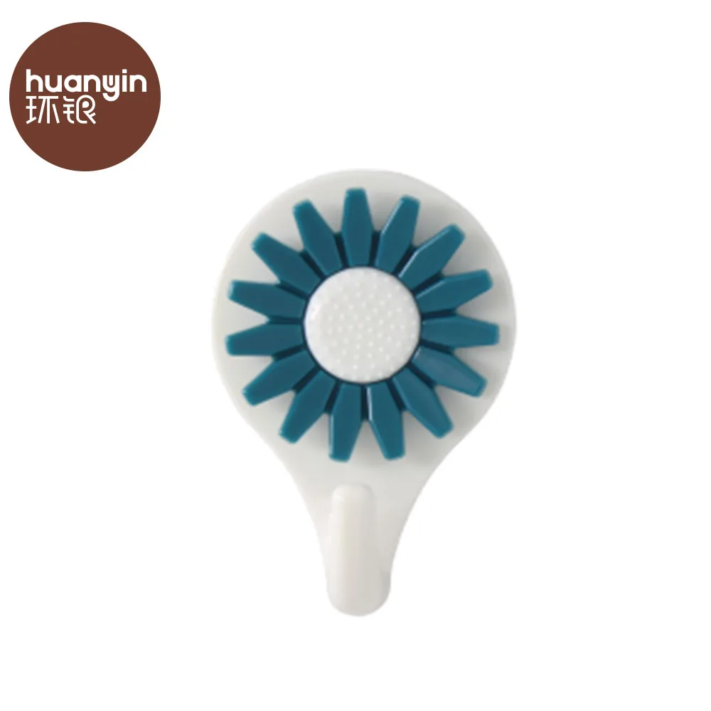 Strong adhesive plastic kids flower wall hook for display
