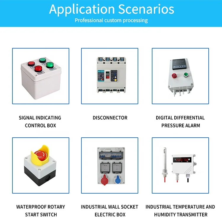 Wall Mounting Signal Indication Control Box Custom Ip65 Outdoor Plastic Abs Hinged Cover Enclosures Distribution Junction Box