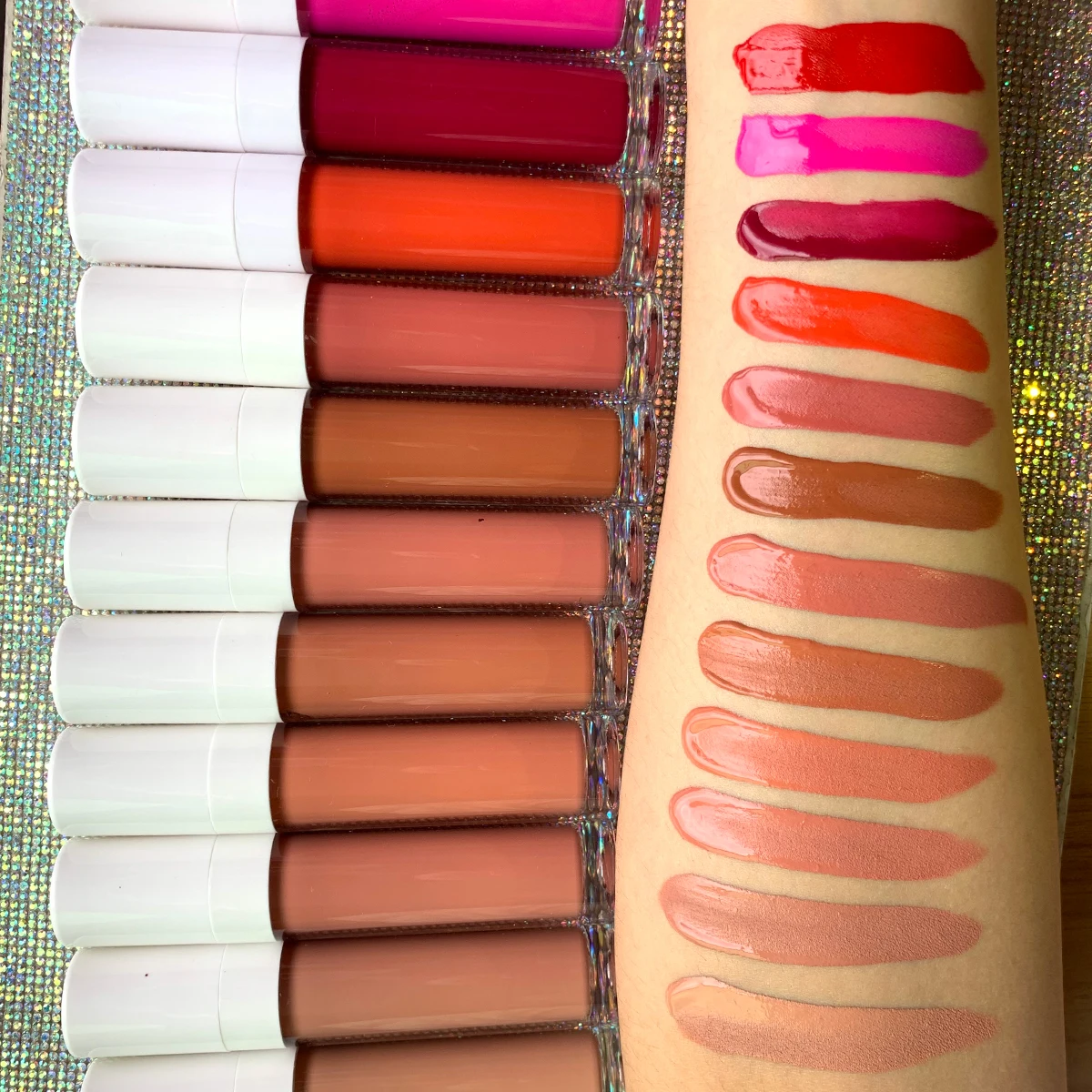 Two-Day Shipping Custom Logo Moisture Lipgloss Nude Vegan Glossy Clear Liquid Lipstick  Private Label Big Wand  Lip Gloss