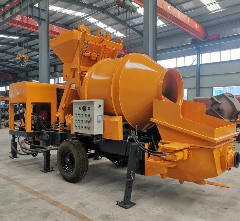 MINLE High Efficiency Mini Concrete Mixer and Pump Machine for Mixing and Pumping with Diesel Engine Driven