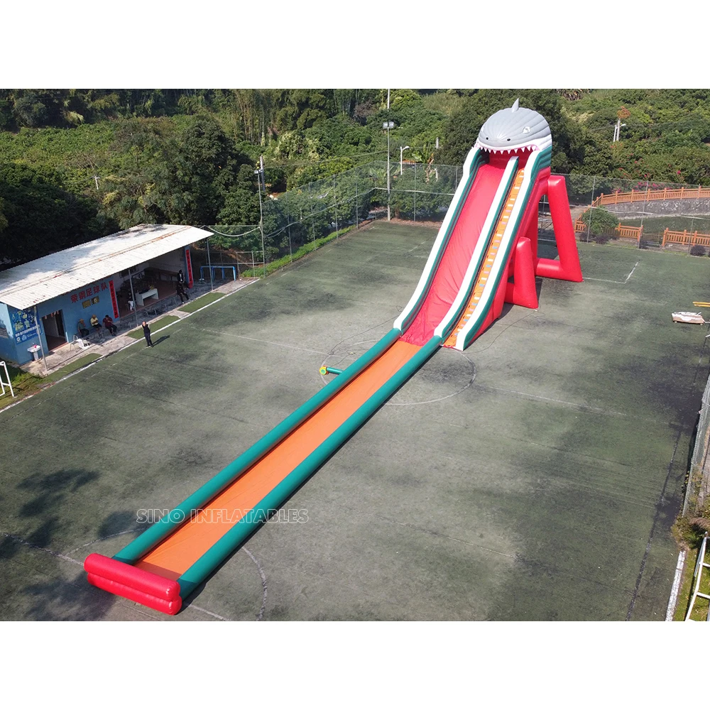 12m High Blow up Giant Shark Inflatable Water Slide with Pool Track for Adults Beach and Water Parks Entertainment