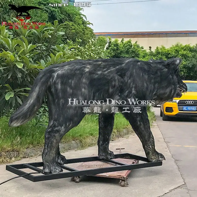 Amusement Park Lifelike Animal Model Artificial Animatronic Animal Model Wolf