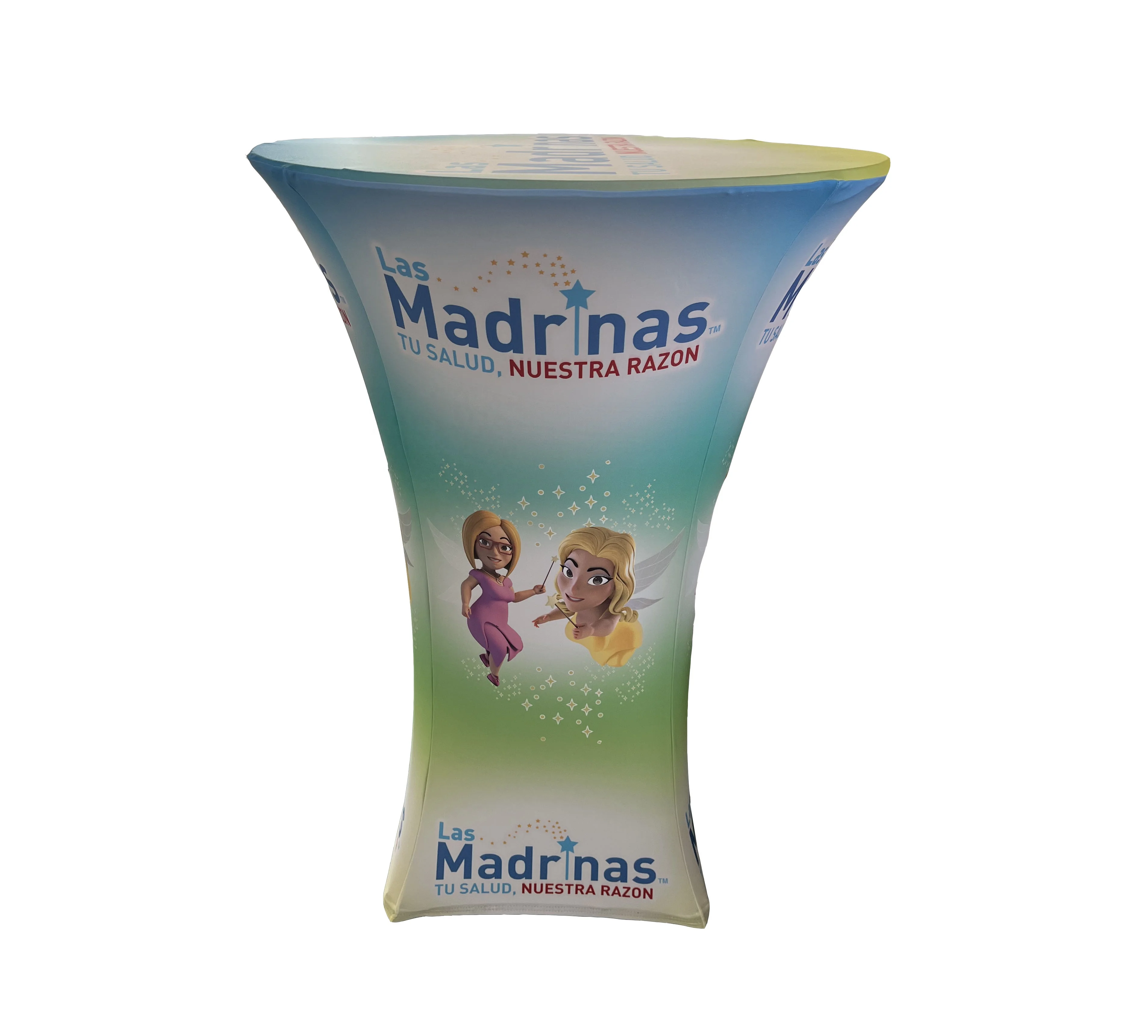 Custom logo And Size Bar Cocktail Table Cover Fitted Spandex Advertising Table Cloth Custom Logo Table Throw